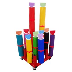 Plataforma portabobinas para 16 rollos.