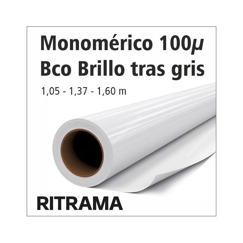 Vinil blanc brillant amb trasera gris
