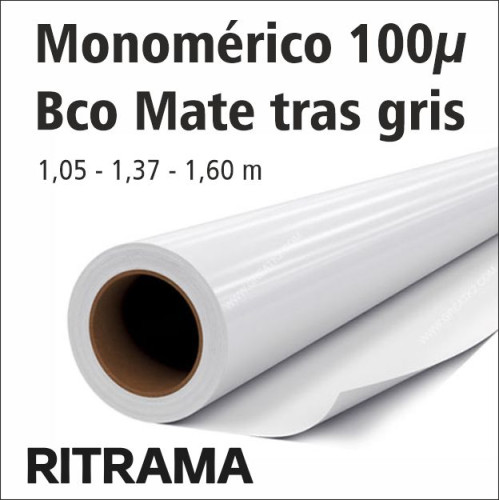 Vinilo blanco mate con trasera gris