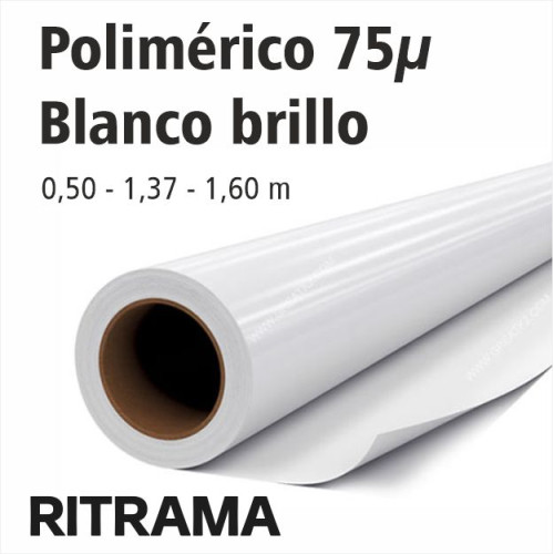 Vinilo polimerico blanco brillo 75 mic.