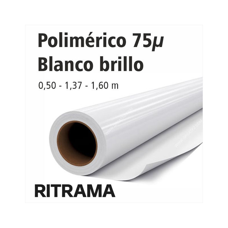 Vinilo polimerico blanco brillo 75 mic.