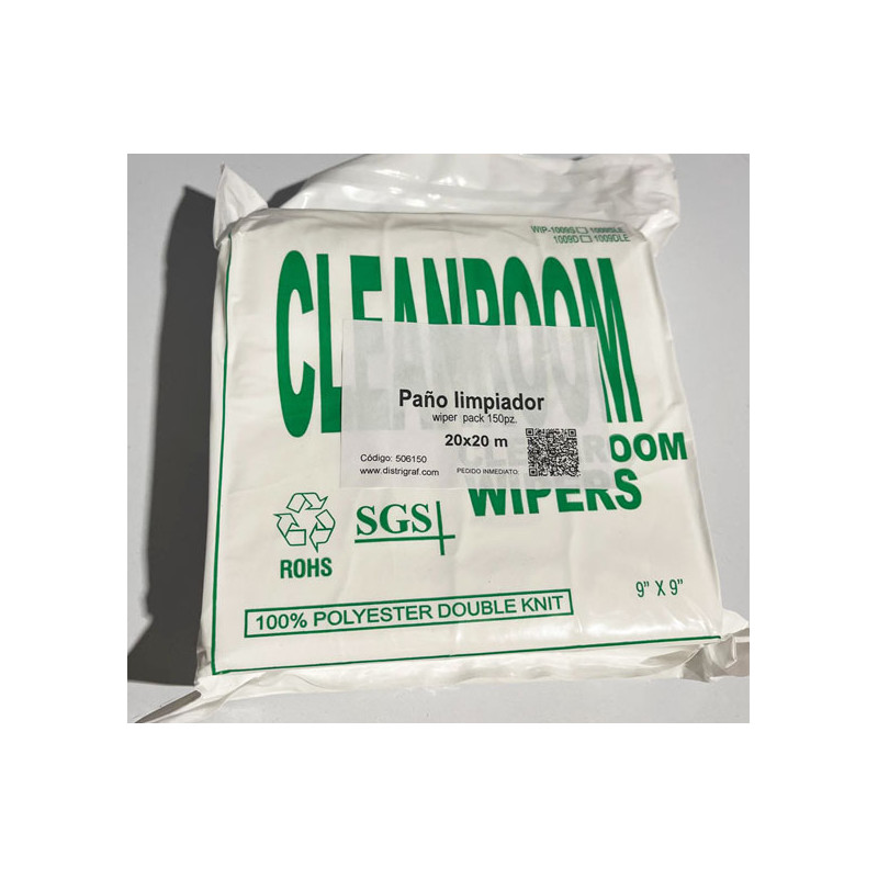 Paño limpiador 20x20cm 150 unidades.
